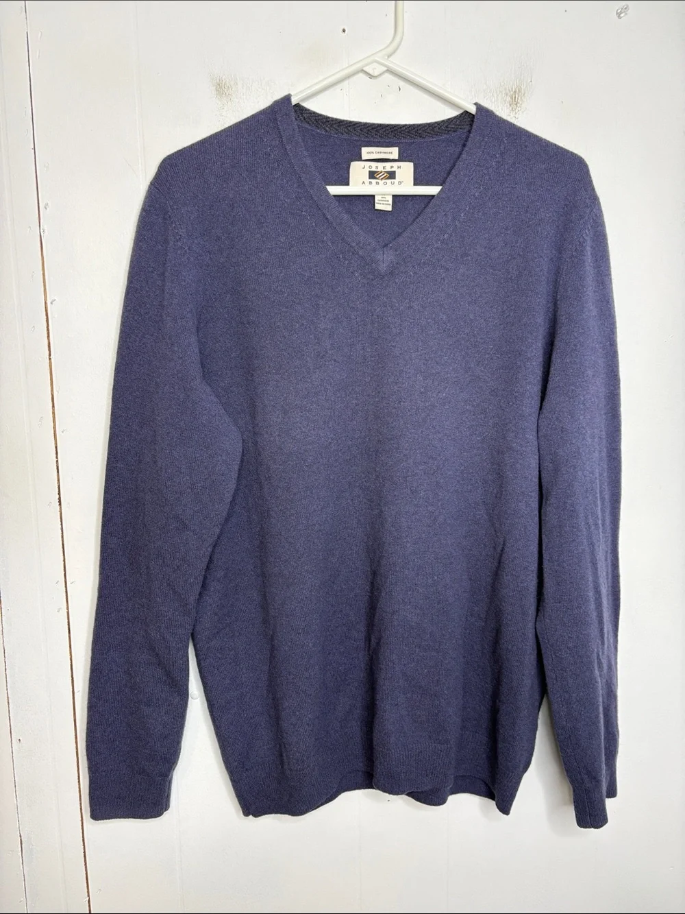 Joseph Abboud Sweater Mens Medium Cashmere V Neck Pullover Classic Preppy